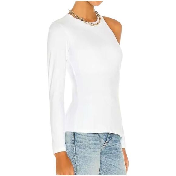NEW Susana Monaco Crew Neck Cold Shoulder Top in Black Medium - Picture 7 of 9